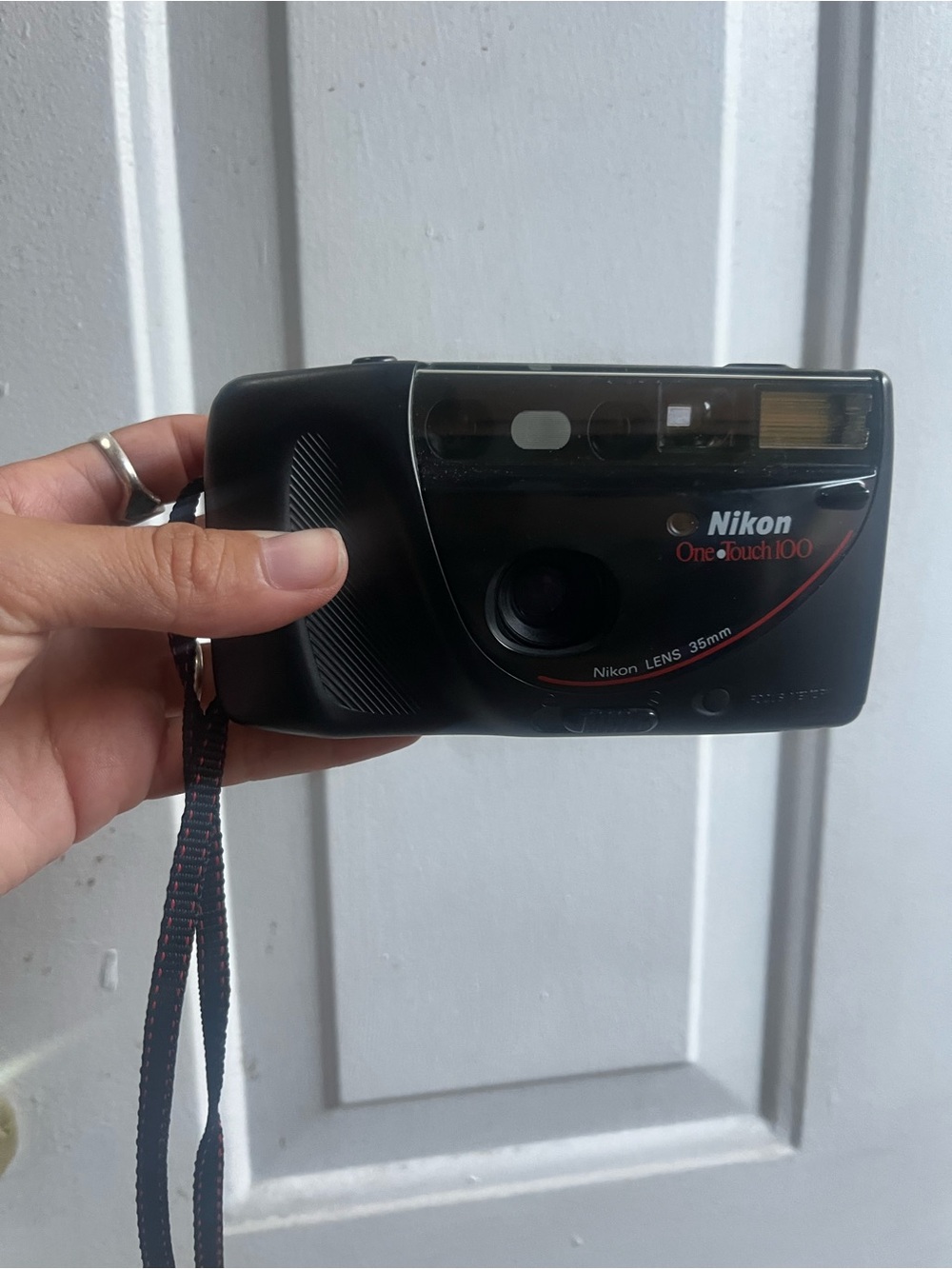 Nikon One Touch 100 Compact Film Camera — Black with Red Accent